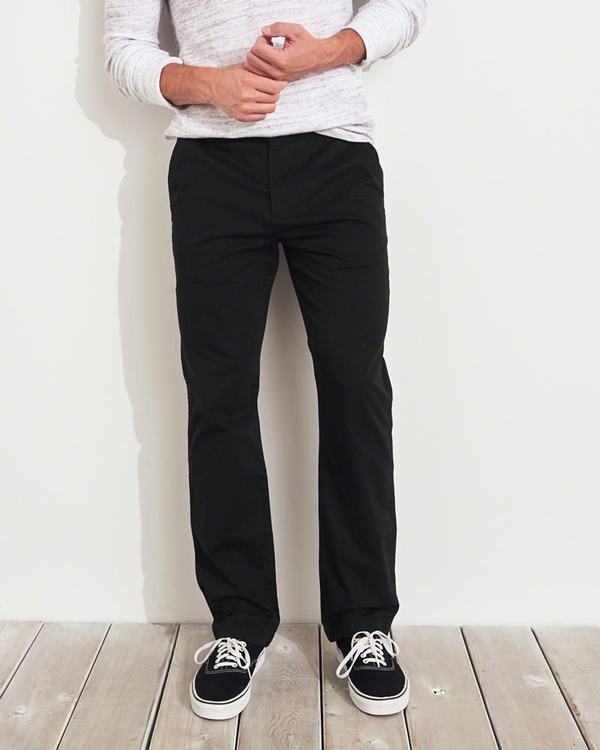 Pantaloni Hollister Uomo Epic Flex Slim Straight Chino Nere Italia (482BMRYX)